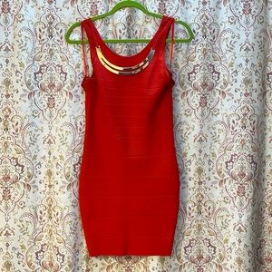 2B bebe. Orange banded dress. Size small.